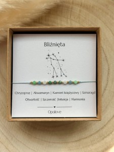 Bransoletka zodiakalna Bliźnięta, prezent na urodziny